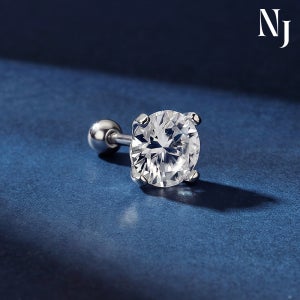 Silver925 모이사나이트 다이아몬드 솔리테어 피어싱 1부 3부 5부 8부 1캐럿(낱개)