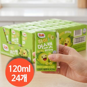 DOLE 돌 하이 과채 주스 택1 상콤 상큼 달콤 시원 과일주스 과즙 머스캣, 120ml, 24개