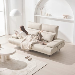 더뉴폼 아멜리 천연가죽 듀얼 스윙소파 가죽소파 원톤, 3인용