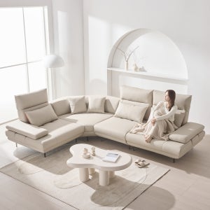 더뉴폼 아멜리 천연가죽 듀얼 스윙소파 가죽소파 원톤, 5인 코너형