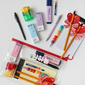 커스텀 연필 신학기 템] 학용품 지우개 지퍼백 졸업 선물 스테들러 샤프 입학 문구 세트 슬라이드 [파스텔