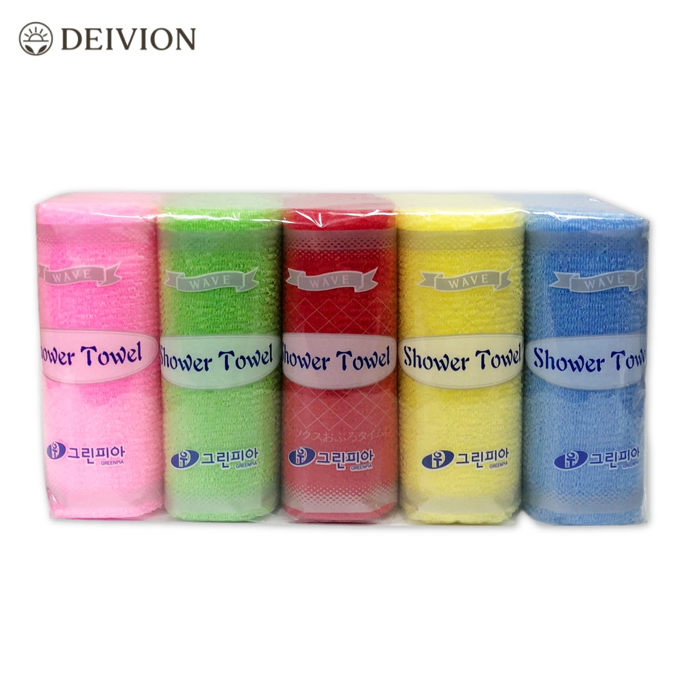 웨이브 샤워타올 <b>피부</b>마사지 바디타올 f웨이브 95cm 10개 세트