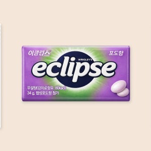 이클립스 포도향 34g 캔디 사탕 상쾌함 휴대용 간편 금연 구취 제거 틴케이스