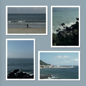 삐요필름 블루 엽서세트 4종 인테리어 포스트카드 감성풍경 포스터 벽꾸미기 A6