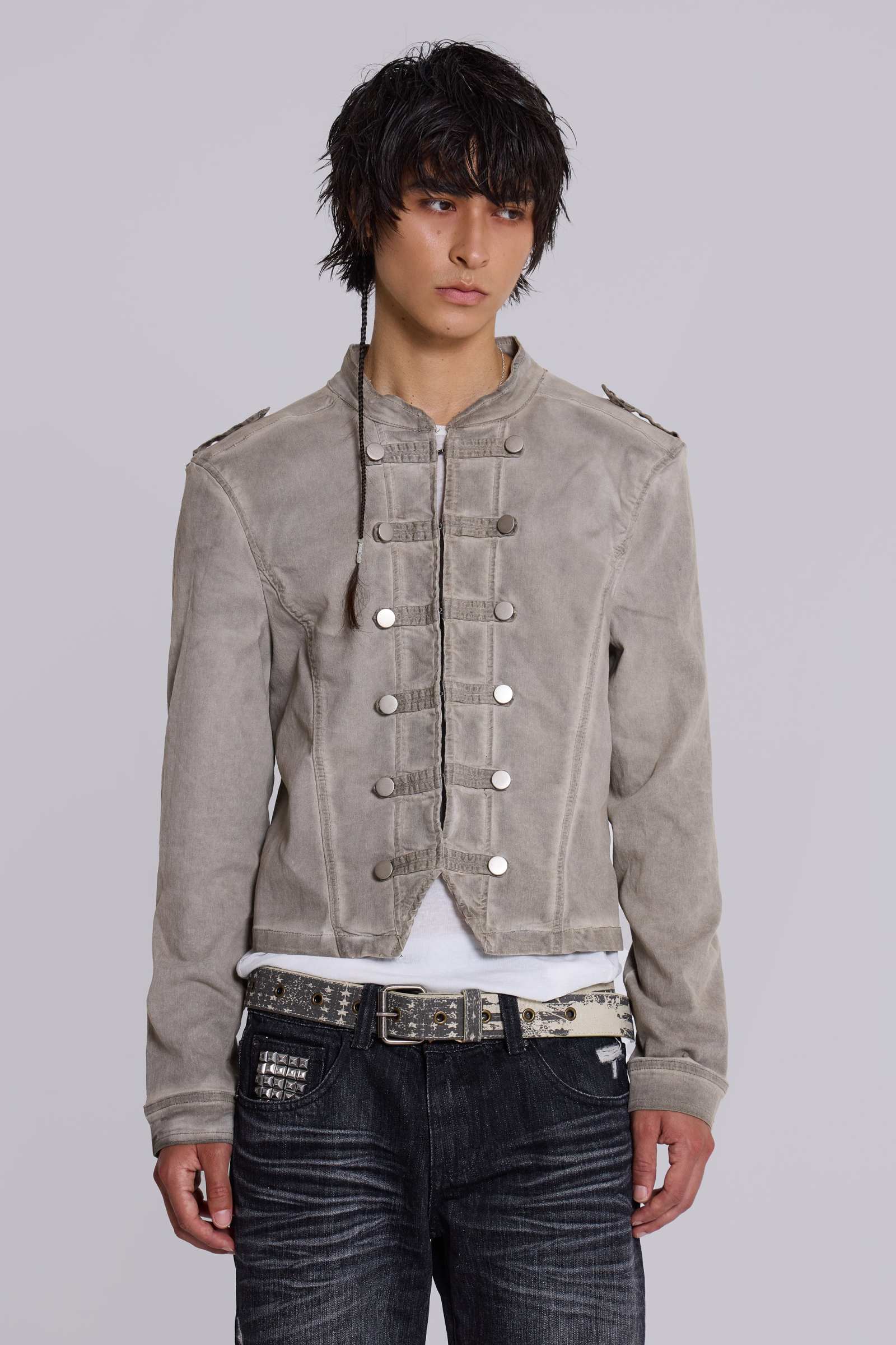 제이디드 런던 Jaded London Rebel Military Jacket in Clay
