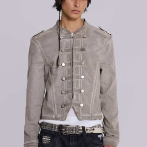 제이디드 런던 Jaded London Rebel Military Jacket in Clay