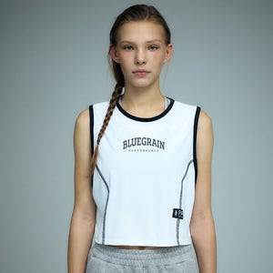 메쉬 져지 슬리브리스 화이트