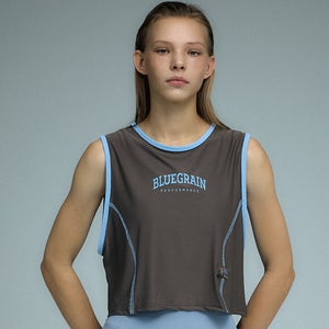 메쉬 져지 슬리브리스 월넛스카이