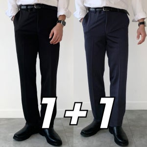 1+1 남자 정장바지 스판 슬랙스 빅사이즈 정장팬츠