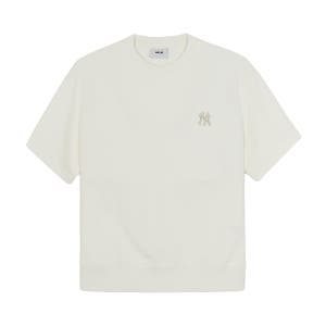 [MLB] 베이직 스몰로고 반팔 맨투맨 NY (Cream) 3ARSB0163