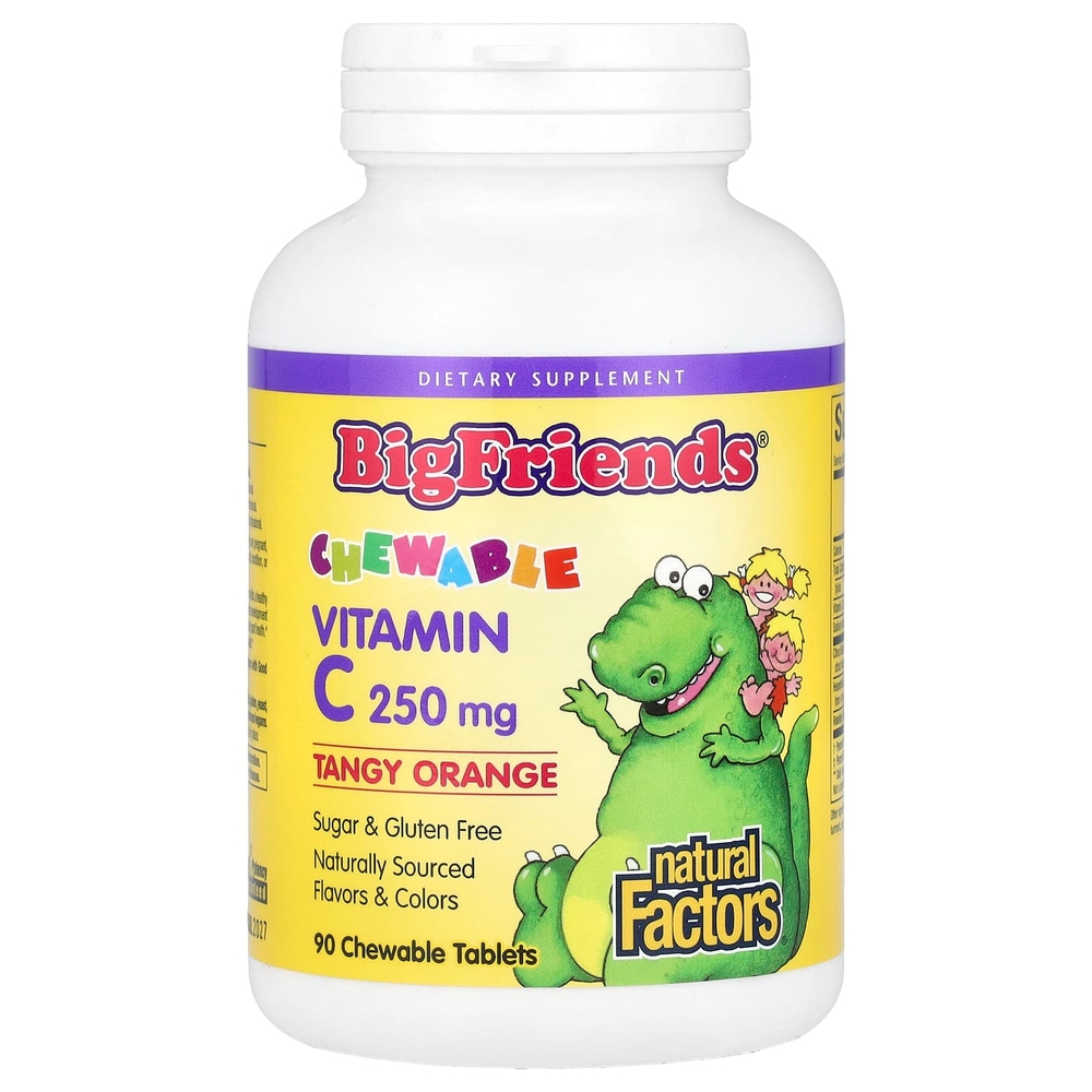 내추럴팩터스 <b>빅 프렌즈 츄어블 비타민</b>C 탠지 오렌지 250mg 90정