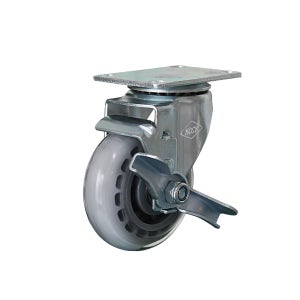 KCCY 무소음바퀴 10cm(4인치) 우레탄바퀴 회전옆브레이크 360도회전바퀴제어형 인라인 대차 카트 바퀴 20개1박스
