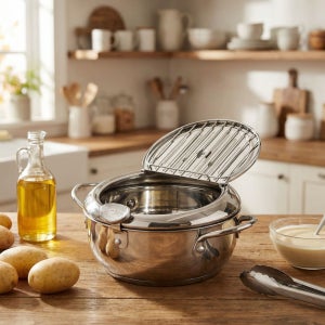 미니 스텐 튀김냄비 가정용 튀김기 인덕션 가능 소형 튀김기