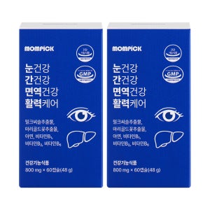맘픽 눈건강 간건강 면역건강 활력 케어 밀크씨슬 루테인 아연 영양제 60캡슐, 2개