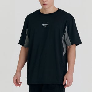 [에어릿] 러닝 컬러블록 티셔츠 AM1215 BK