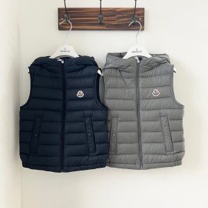 26SS 몽클레르 키즈 UZAY 후드 다운 베스트 네이비 그레이 1A00007597YF