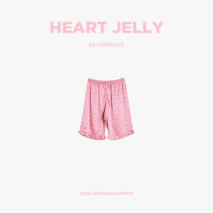 여성 하트젤리 DTY샤무즈 5부 파자마팬츠