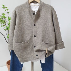 형님클라쓰 L - XL 봄 가디건 라운드 버튼 니트 커플 남자 울 스웨터