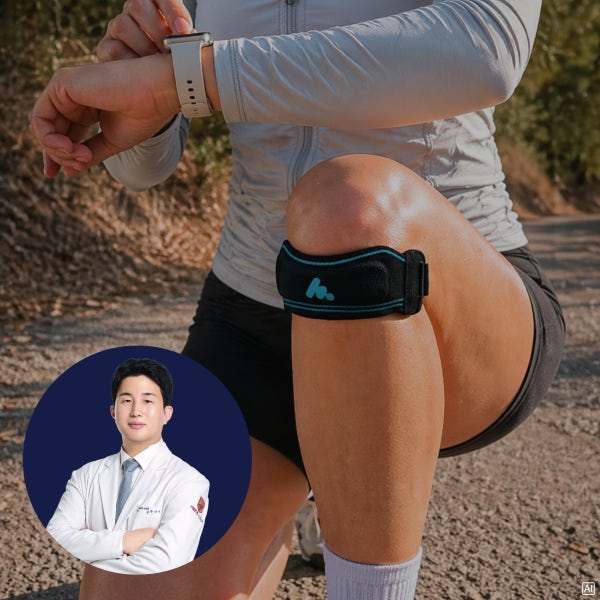 뮤피츠 등산 러닝 무릎보호대 테이핑 슬개골 슬개건 스트랩 관절 통증 밴드 얇은 아대