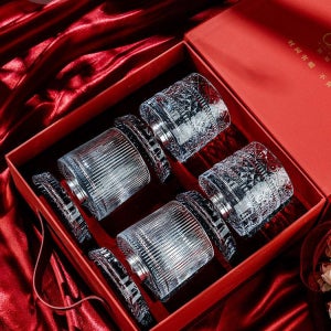 고급 위스키잔 양주잔 세트 집들이선물 트레블 홈바 바카랏 줄무늬 회전 컵 2 개 판매