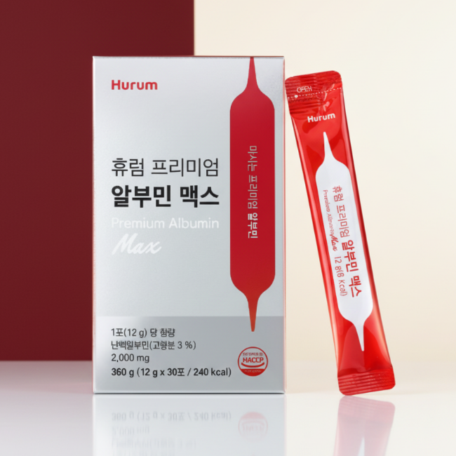 <b>휴럼</b> 프리미엄 알부민 맥스 간편섭취 스틱 30포 덴마크산 난백알부민 2000mg 함유