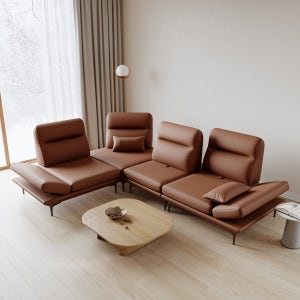 [엘비디엘][NEW]콤피 4인 스윙 기능 가죽 소파