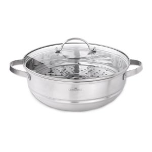 퀸센스 인덕션 스테인레스 찜기 그랜드 파티웍 34cm