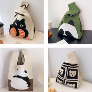 동물 미니에코백 손목가방 니트백 미니 핸드백 가방