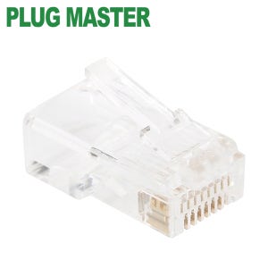 플러그마스터 UTP CAT.5E RJ-45 8P8C 플러그(클리어) - Three Prongs 핀 P8-0073(100개)