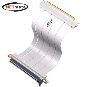 넷메이트 PCI-E 5.0 라이저 케이블 200mm (화이트/180도) [EZDIY-FAB] NM-DPC2473