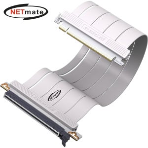 넷메이트 PCI-E 5.0 라이저 케이블 300mm (화이트/180도) [EZDIY-FAB] NM-DPC2477