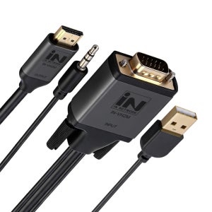 인네트워크 VGA to HDMI 디스플레이 변환 케이블 RGB to HDMI 오디오 지원 IN-VH2M