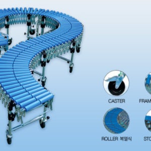 청호산업 자바라 컨베이어 CHF-50R(3B) 폭400 길이500-기본 신축형 롤러컨베이어