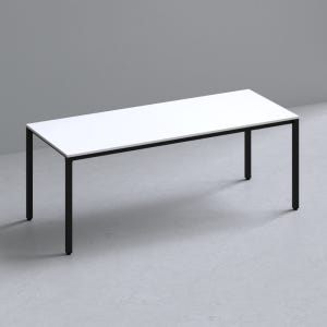 209애비뉴 제로데스크 학생 서재 책상 2000x800mm, 화이트상판+블랙프레임
