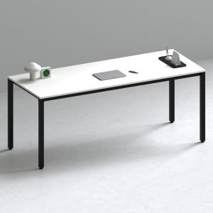 209애비뉴 제로데스크 학생 컴퓨터 책상 2000x1000mm, 화이트상판+블랙프레임