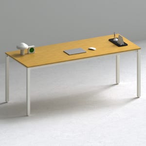 209애비뉴 제로데스크 학생 컴퓨터 책상 2000x1000mm, 비치상판+화이트프레임