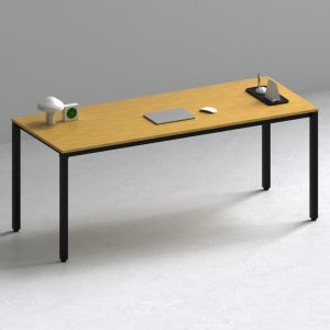 209애비뉴 제로데스크 학생 컴퓨터 책상 2000x1000mm, 비치상판+블랙프레임