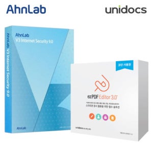 안랩 V3 Internet Security 9.0 기업용 3년 패키지 (실물 발송) + ezPDF Editor 3.0 기업용 3년 ESD (이메일 발송)