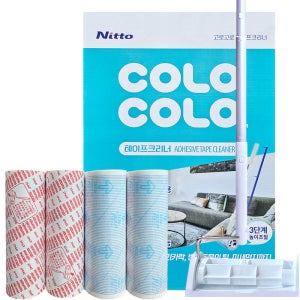 고로고로 돌돌이 테이프클리너 본체+리필4롤(마루용 침구용) 코스트코 밀대 롱핸들 길이조절