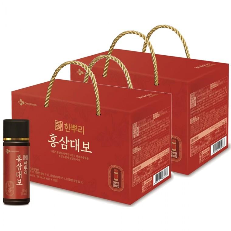 CJ 한뿌리 홍삼대보 건강 음료 선물용 100ML x 20병