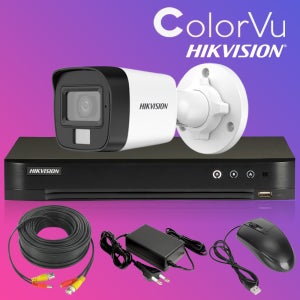 하이크비전 풀컬러 500만화소 실내 외부 카메라 1대 아날로그 CCTV 세트 자가설치