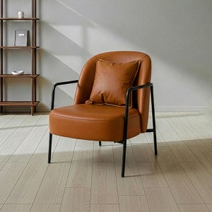 네스트소파 인테리어 디자인 카페 거실 가죽 이지클린 1인용 안락의자 브라운