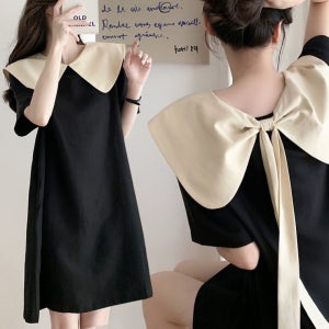 여성 하객룩 데이트룩 봄 여름 빅카라 매듭 원피스