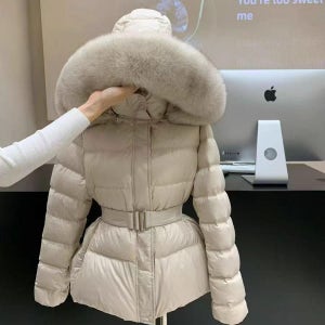 여성 숏 패딩 벨트 슬림핏 겨울 아우터