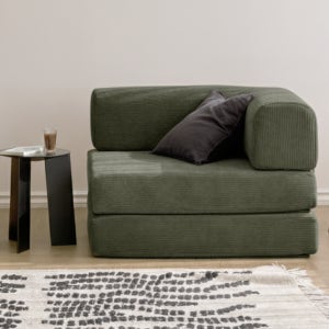 어반스튜디오 베어 패브릭 모듈 압축 소파 쇼파베드 스툴미포함, 모스그린, 1인 코너형