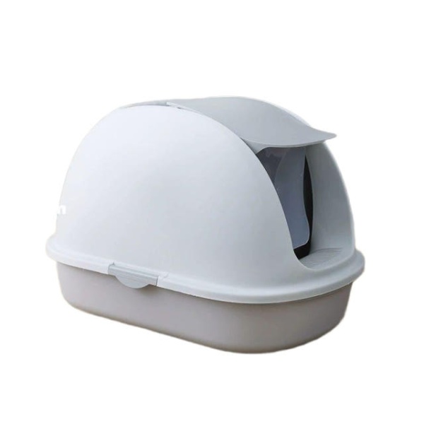 고양이 배변통 후드형 <b>화장실</b> 자동 반려묘 전용 복도형 헤이즈블루 특대형 17.5kg 모래삽