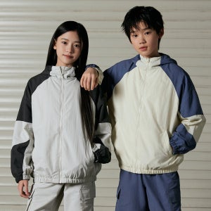[슈퍼특가][당일출고][UV차단] 스파오키즈 배색 후드 윈드브레이커 바람막이 SPJJG23KU1