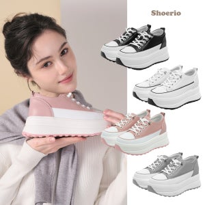 슈리오 통굽운동화 소가죽 밸런스 여성 키높이 스니커즈