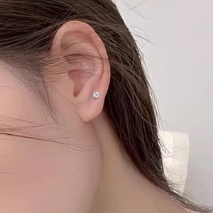 S999 3mm 큐빅 스터드 귀걸이 순은 미니 아르제아
