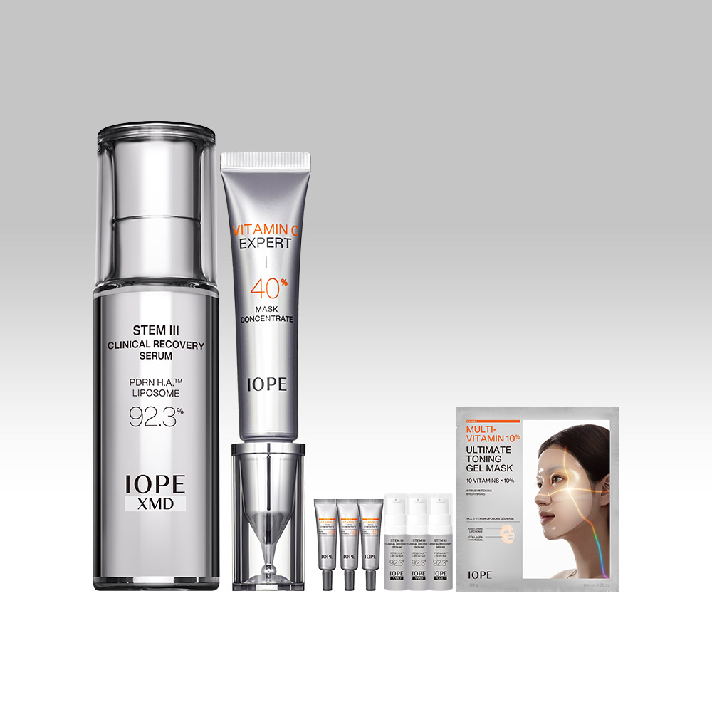 [네이버 단독] 아이오페 전문관리 듀오 세트 (XMD 스템3 세럼 30ml + 비타민C 40% 컨센트레이트 15g)